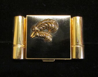 Mid Century Enamel Compact Gold Tone Compact Powder Compact Mirror Compact Lipstick Compact Perfume Compact 1950s Unused Excellent Condition