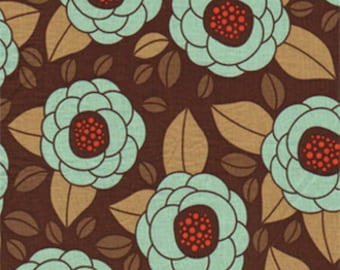 Patchwork Brown and turquoise, JOEL DEWBERRY AVIARY 2 fabric