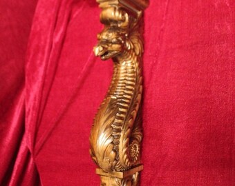 Wooden wall shelf/Corbel/bracket Dragon. Carved from alder wood.