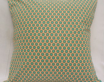 Polka Dot Aqua/Teal/Rust Orange Cushion Cover