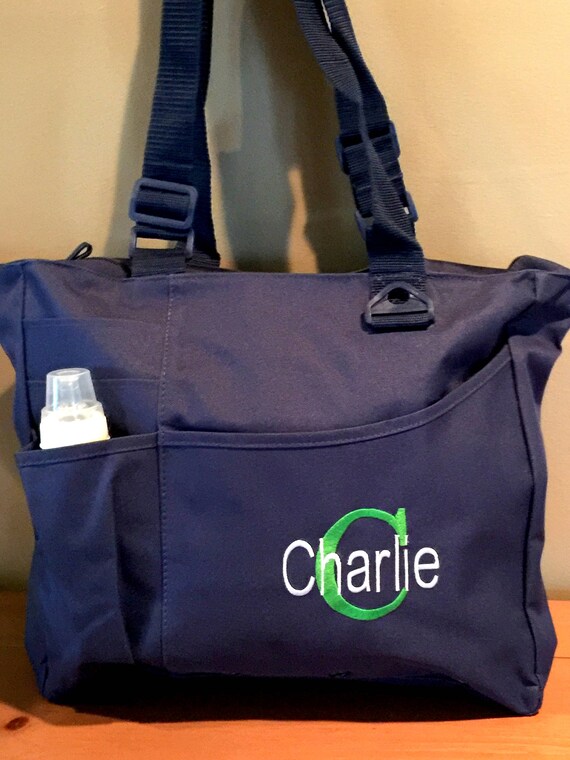 Initial and Name Baby Boy Diaper Bag Personalized Baby Bag