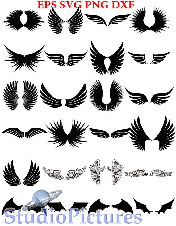 Download Wings cricut wing svg angel svg cameo files wings