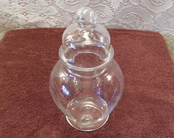 Apothecary Jar clear glass lidded jar vintage apothecary