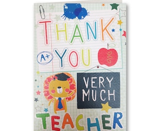 Now 20% OFF Lets Go - Thank you Teacher Card - Best Teacher - Thank you card - Best Teacher Card - Let's Go - LG23