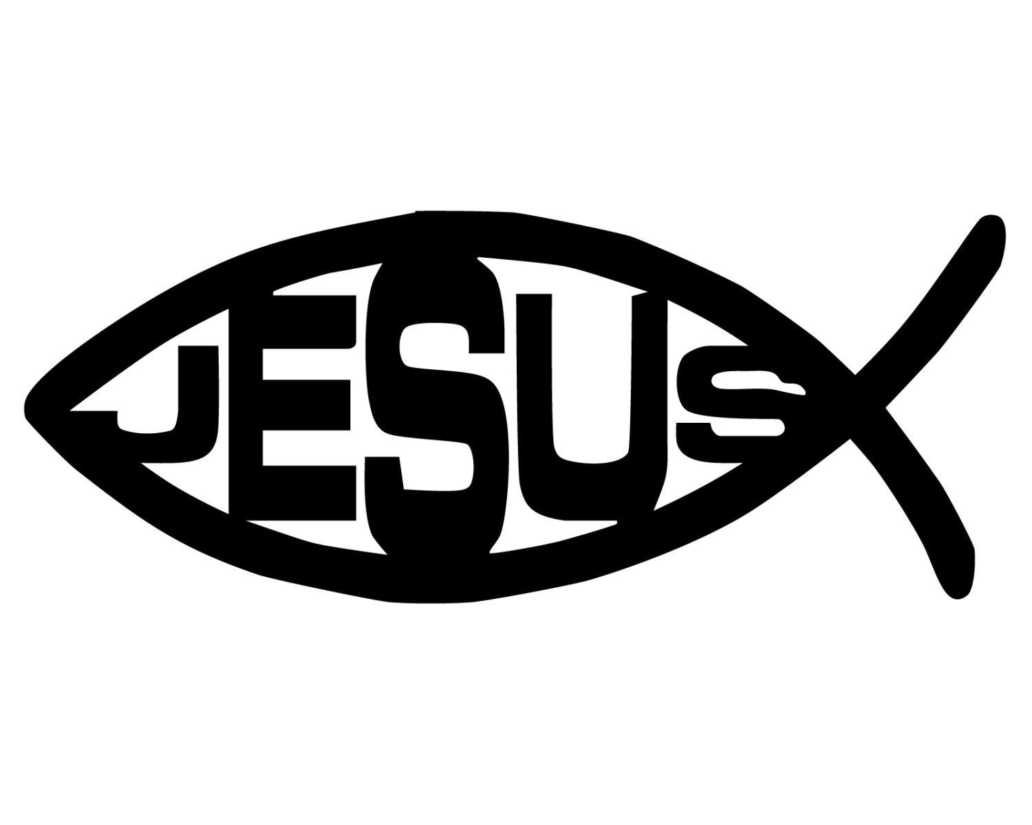 Jesus Fish Decal Jesus Fish Sticker Christian Fish Symbol