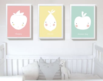 Set of 3 Prints,nursery print, Nursery art prints , baby nursery decor ,nursery wall art, Children Art - Kids Room