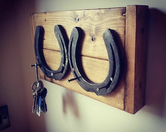 Lucky Horse Shoe Key Rack - Handmade