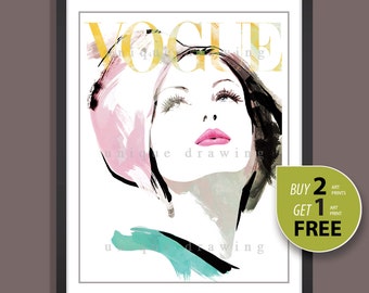 Fashion Print, Fashion Illustration, fashion art, fashion wall art, Vogue print, Vogue poster, Vogue magazine cover, Vogue wall art, 3241