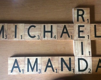 3.5” Large Scrabble Tiles Wall Art Decor / Family / Scrabble Wall Art / Names/ Unique / Mother’s Day / Scrabble Game Letters