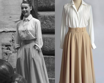 Vintage/ Audrey Hepburn/ Roman Holiday/ Skirt/ Circular Skirt/ 1950's/ Custom made skirt