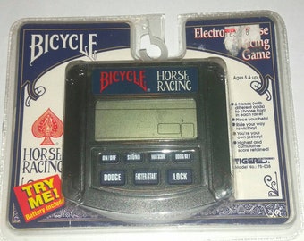 Vintage 90s HORSE RACING Electronic Game Handheld Video Game by Bicycle Geek Kentucky Derby Triple Crown Gambler Gift MINT Unused Dad Gift