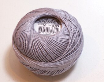 Tatting Thread, Lizbeth Cotton Crochet Thread, Silver, Color number 605, Silver Tatting Thread, Choose a Size 3, 10, 20, 40, 80