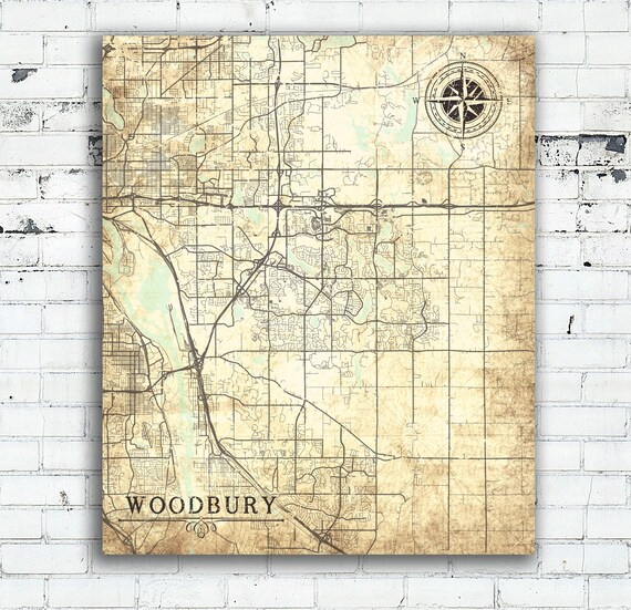 WOODBURY MN Canvas Print Minnesota Mn Town City Plan Vintage WOODBURY MN Canvas Print Minnesota Mn Town City Plan Vintage