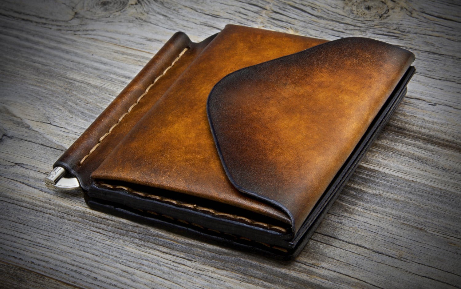 Money Clip Leather Wallet for Men. Men's Money Clip
