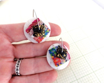 Disk Earrings "Sno Cones" by Marie Segal stainless wires and original design