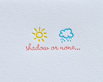 Shadow or None Letterpress Card & Envelope