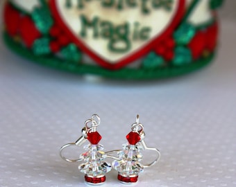 Christmas Tree Earrings Christmas Earrings Christmas Jewelry Holiday Jewelry Holiday Earrings Festive Earrings Tree Earrings Mom Gift 019