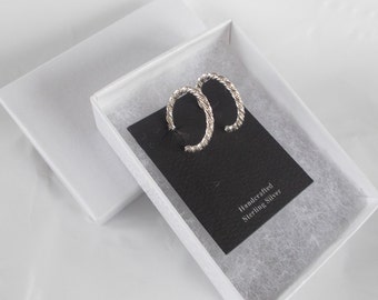 Sterling Silver .925 Twisted Hoop Earrings with post backs