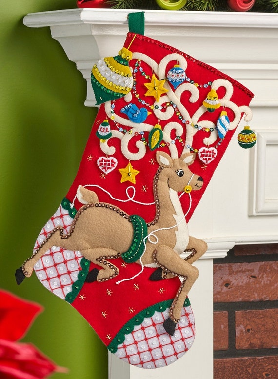 Ornamental Deer 18 Bucilla Christmas Stocking