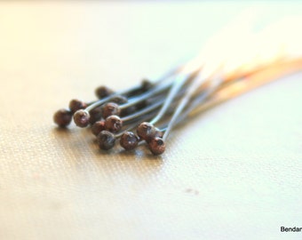 20 Handmade Fire Scale Copper Headpins Ball End 22 Gauge