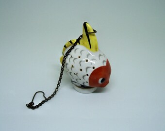 Vintage Porcelain Tea Infuser Figural Fish Germany