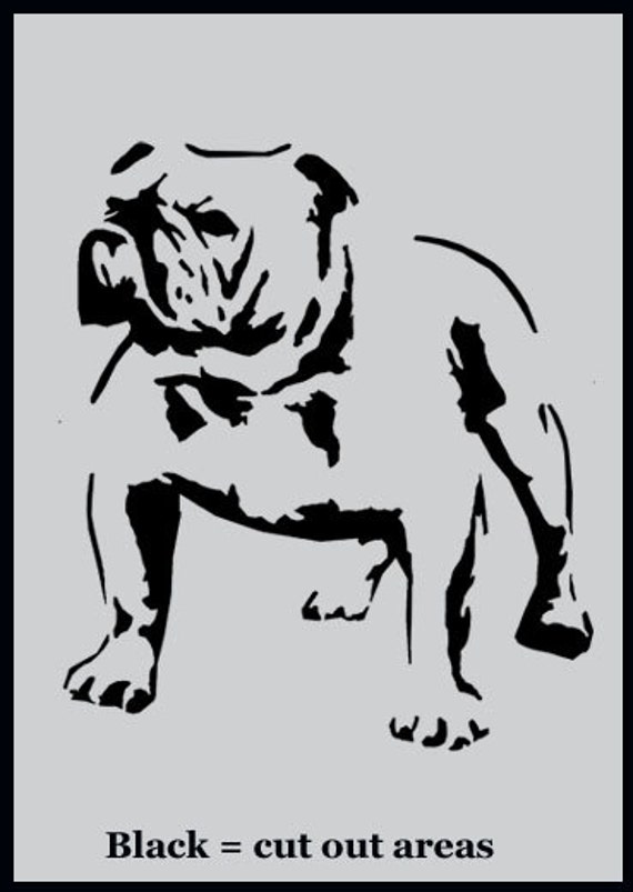 British Bulldog art stencil painting stencils paint English