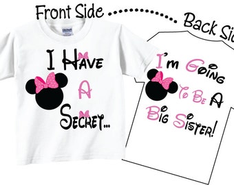 I'm Going To be A Big Sister Shirts Cute Pink Bows Tees