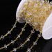 4x6mm,Gold plated Wire Wrapped Faceted Rondelle Clear Glass Crystal Beaded Rosary Chain,Necklace bracelet Chain Jewelry Supply Wholesales