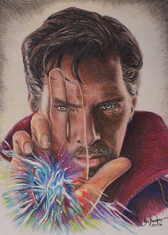 Doctor Strange / Benedict Cumberbatch print of colored pencil