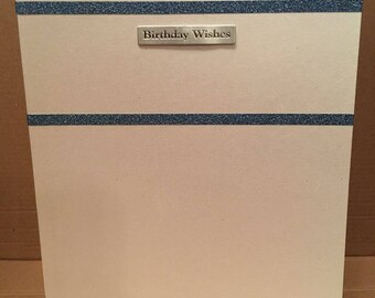 Handmade Birthday Card for a special someone | Pearl white | Silver & Blue deco