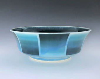 Ceramic Serving Bowl, Teal Blue Bowl, Ceramic Fruit Bowl, Porcelain Bowl, Teal Salad Bowl, Wheel Thrown Pottery Bowl, Pasta Bowl, Chip Bowl