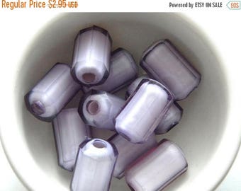 HALF PRICE 10 Large Purple Barrel Beads - 18x10mm