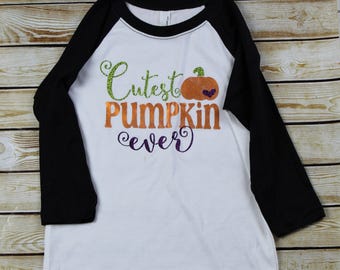 Girls Sparkly Halloween Child's Kid Baseball Tee Shirt