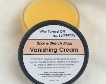 Vanishing Cream -- Organic Stretch Mark & Wrinkle Cream / Pregnancy Cream / Scar Remover / Belly Butter