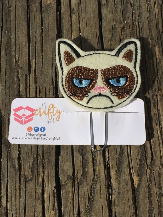 Mean Cat Clip/Planner Clip/Bookmark. Cat planner clip. Mad Kitty Planner Clip
