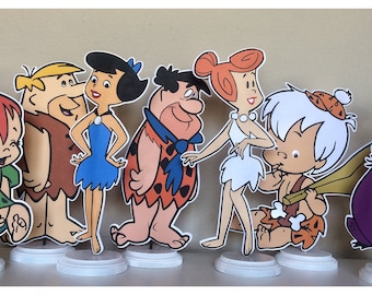 Flinstone Centerpieces. Flintstone Birthday Party, Pebbles Birthday Party, Bam Bam Birthday Party