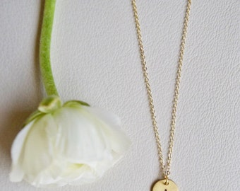 Initial Necklace, Letter Disc Necklace, Bridesmaid Necklace, Custom Letter Necklace, Initial Disc Necklace, Layering Necklace, Custom Name
