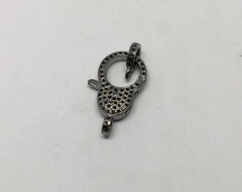Black spinal double sided sterling silver clasp