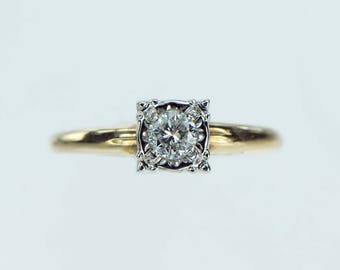 Vintage 1950s Solitaire Diamond Engagement Ring .22ct