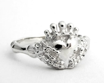 Skeleton Claddagh, Unique Wedding Ring, Goth Claddagh, Skull Jewellery, Punk Jewelry, Alternative, Promise Ring, Till Death Do Us Part, 134