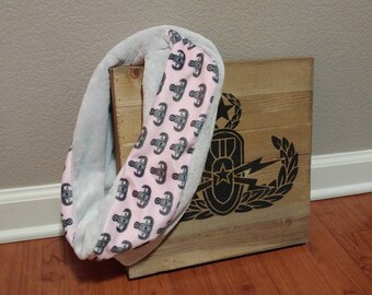 EOD Minky Infinity Scarf in Pink and Grey