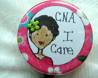 id badge holder for CNA,pink id badge for nurses aide,pretty id badge holder for African American nurses aide,pink id for black CNA