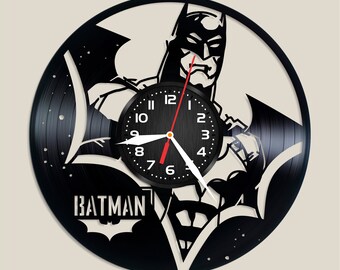 Batman Vinyl Clock Batman Decor Handmade Art DC Comics Vinyl Record Clock Art Decor Gift for Fans Home Decor Unique Christmas Gift Gotham