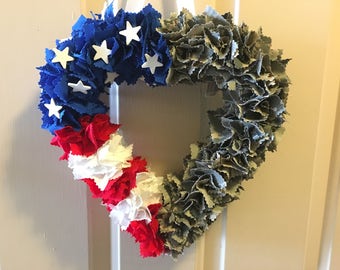 Patriotic Heart Shaped Military Air Force ABU Wreath