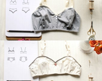 Bralette Sewing Pattern Bundle Ohhh Lulu Bambi & Jasmine Bra PDF Instant Download Vintage Style Bralette Pattern for Woven Fabric