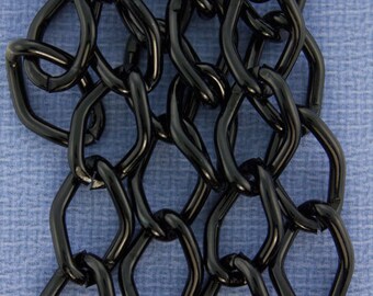 Aluminum Curb Chain Black 14.4 x 9mm Wide 5 Feet Long (800AL-149BK)