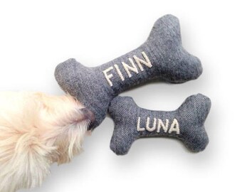 Dog Toy - Personalized Pet Toy with Embroidered Name - Durable Dog Toys - Squeaky Toy - Personalized Pet Gifts