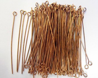 150 pc 2 Inch Eye Pin - ANTIQUED COPPER One Ounce Pkg - Bulk Package (ep-ac)