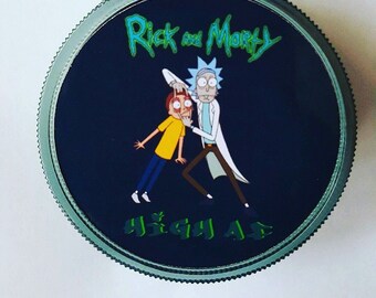 Rick and morty herb grinder Magnetic Sharktooth 3 Part black