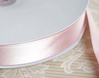 5 yds Ribbon, Blush Single Face Satin Ribbon 7/8 " Weddings, Bows, Gift Wrap
